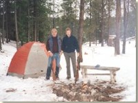 Rudy and Dean winter camping